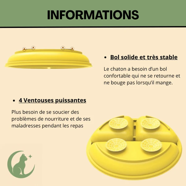 Gamelles chaton 3 en 1 - SiliCroc™ : croquettes pâtée et eau