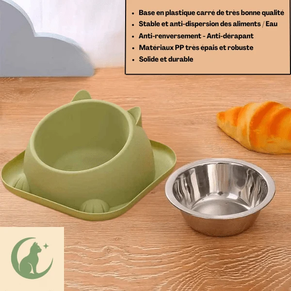 Gamelle chaton - Bowl Design™ : bol inox croquettes
