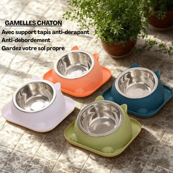 Gamelle chaton - Bowl Design™ : bol inox croquettes