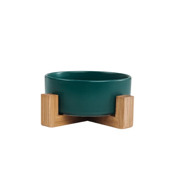 Gamelle chat - céramique coloré support en bois - CrocCat™