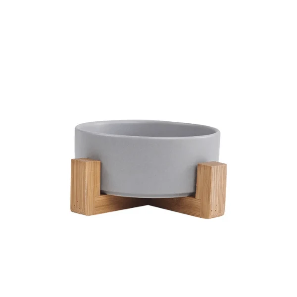 Gamelle chat - céramique coloré support en bois - CrocCat™