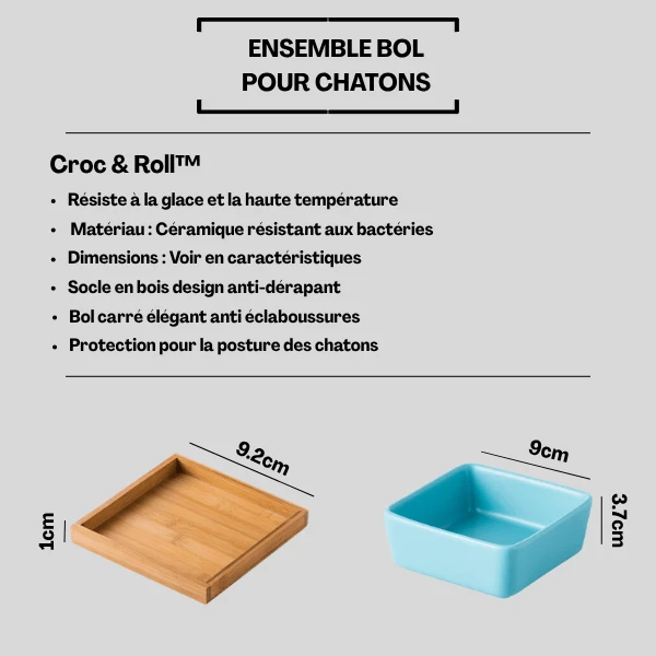 Gamelles chaton - Croc&Roll™ : céramique 1 à 6 bols