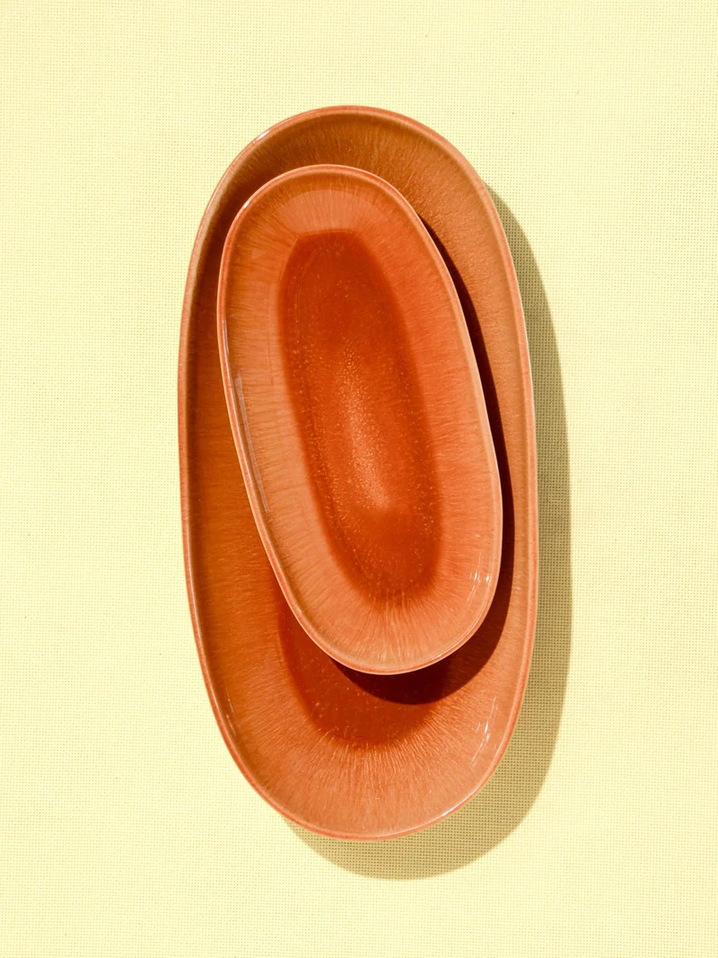 Plat de service L | Terracotta sienna