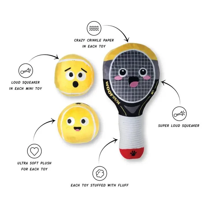 Ensemble de jouets en peluche pour chien Serving Aces – Fringe