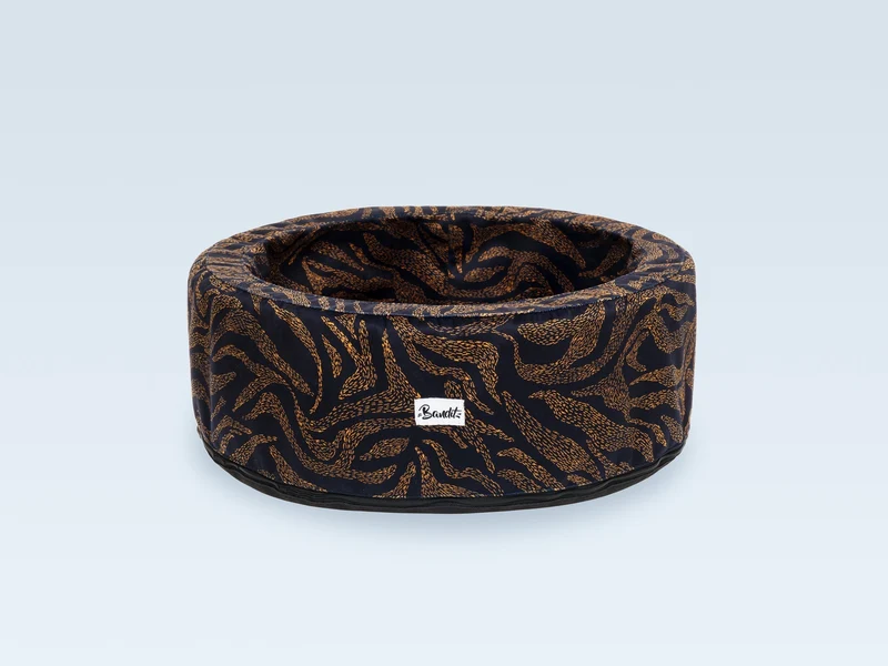 Panier rond pour chat, motif Zèbre