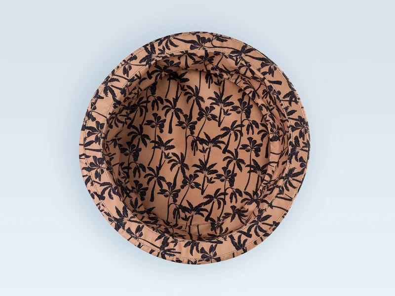 Panier rond pour chat, motif Palmier