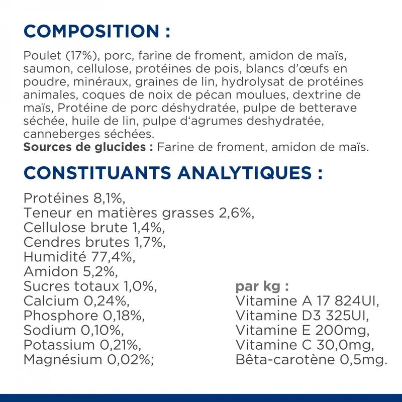 Hill's Prescription Diet w/d Mutli-Benefit en sachets au poulet – pâtée chat
