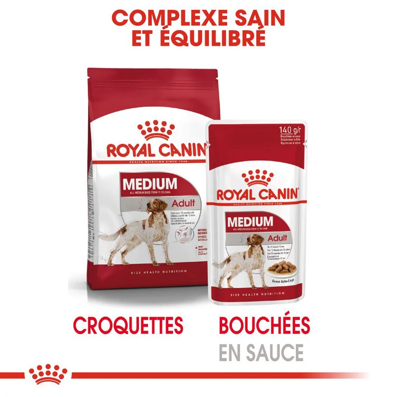 ROYAL CANIN Medium Adult en Sauce - Pâtée pour chien