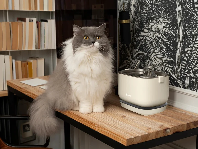 Fontaine à eau sans fil pour chat Bandit – Hydratation & santé