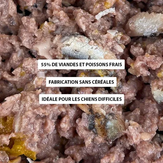 Pâtée chien - Terrine de Saumon riche en Sprat 400g