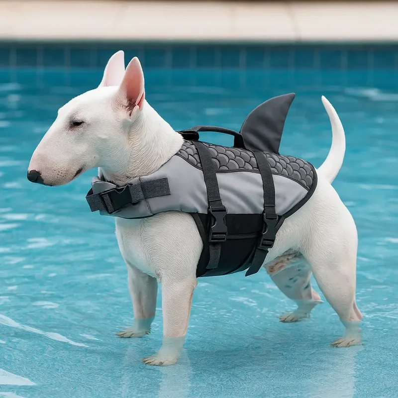 Gilet de sauvetage requin pour chien
