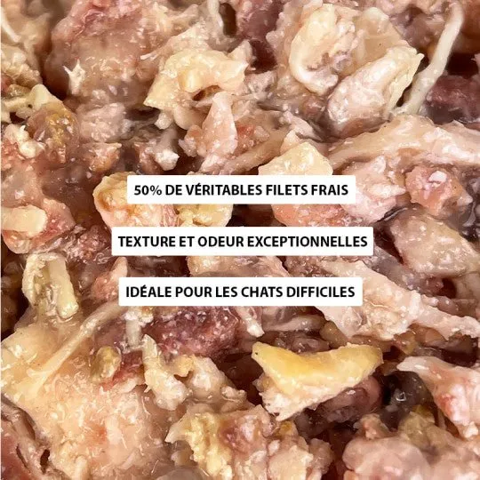 Pâtée pour chat – Filets de poulet riche en jambon 70g