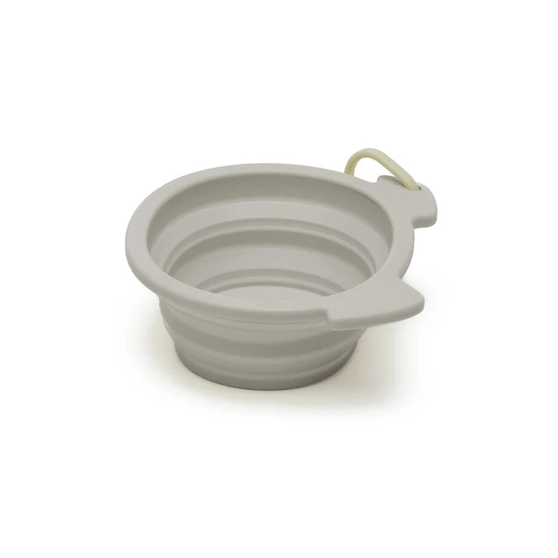 Bol pliable de voyage pour chien en silicone taupe 500 m