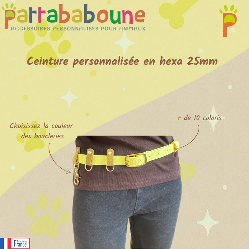 Ceinture personnalisée en hexa 25 mm - Fabrication française