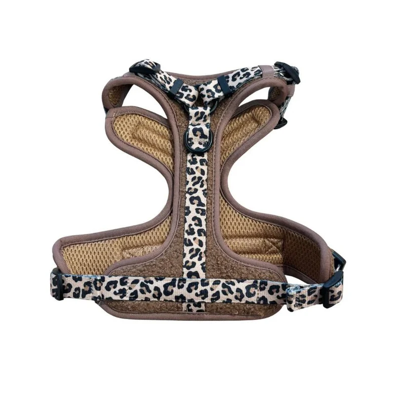Harnais Comfy Teddy Brun + Léopard – Confort & Style