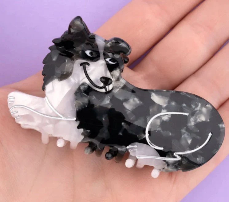 Pince à cheveux Border Collie – Graphique & élégante