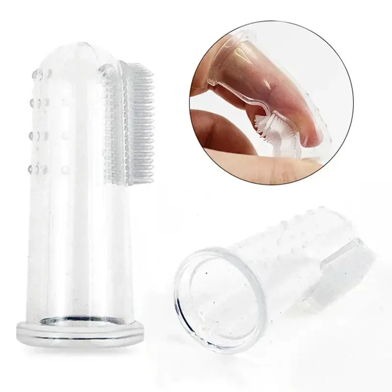Doigt brosse à dent transparent