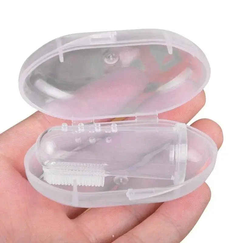 Doigt brosse à dent transparent