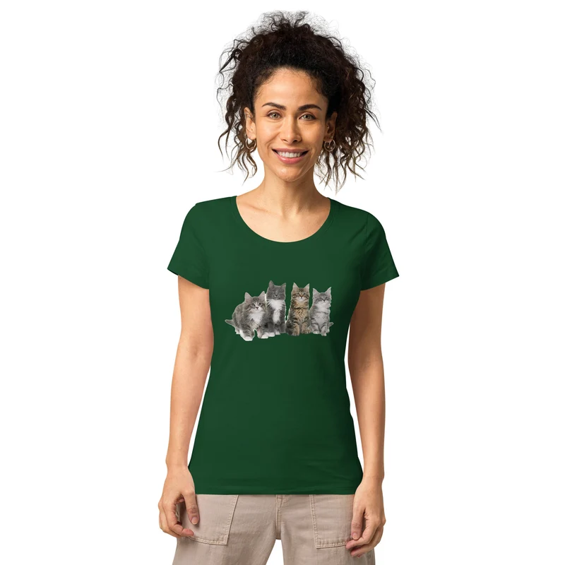 T-shirt éco-responsable femme Famille Maine Coon