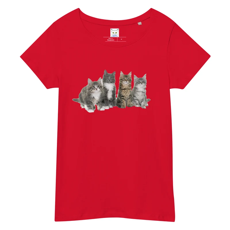 T-shirt éco-responsable femme Famille Maine Coon