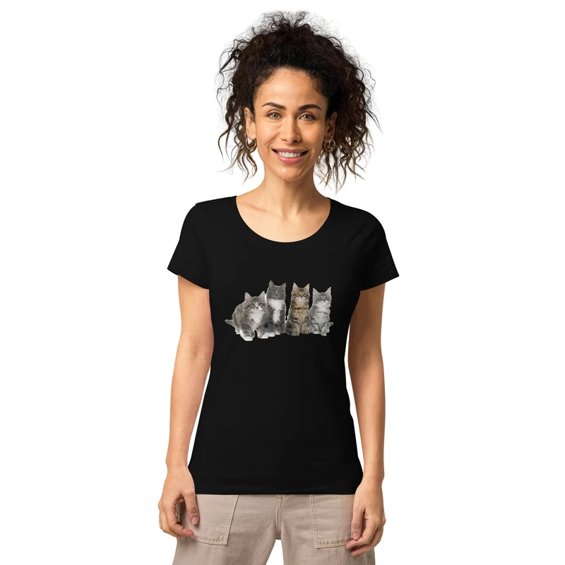 T-shirt éco-responsable femme Famille Maine Coon