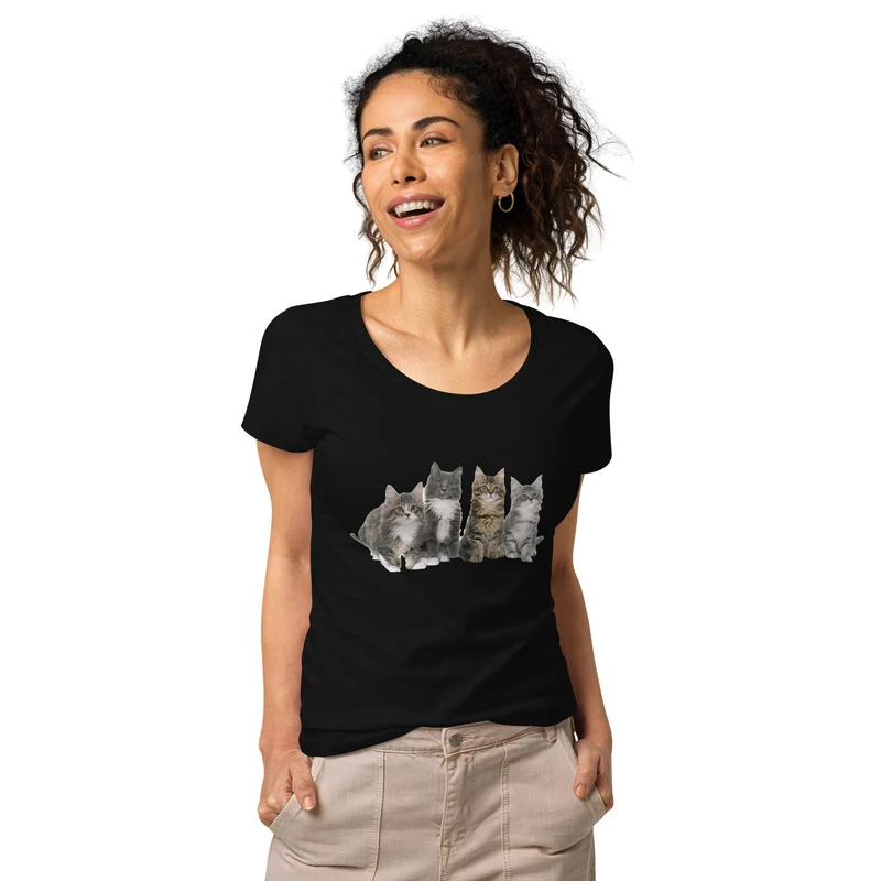 T-shirt éco-responsable femme Famille Maine Coon
