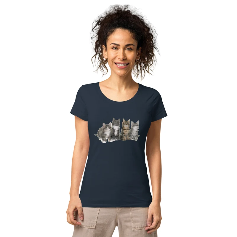 T-shirt éco-responsable femme Famille Maine Coon