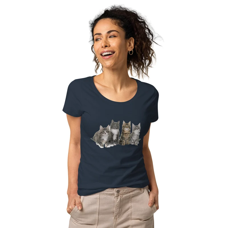 T-shirt éco-responsable femme Famille Maine Coon