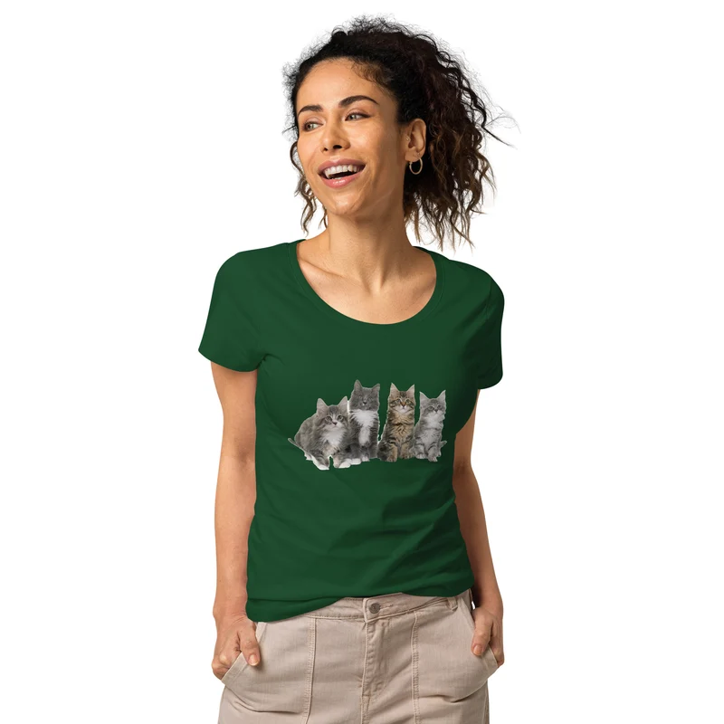 T-shirt éco-responsable femme Famille Maine Coon