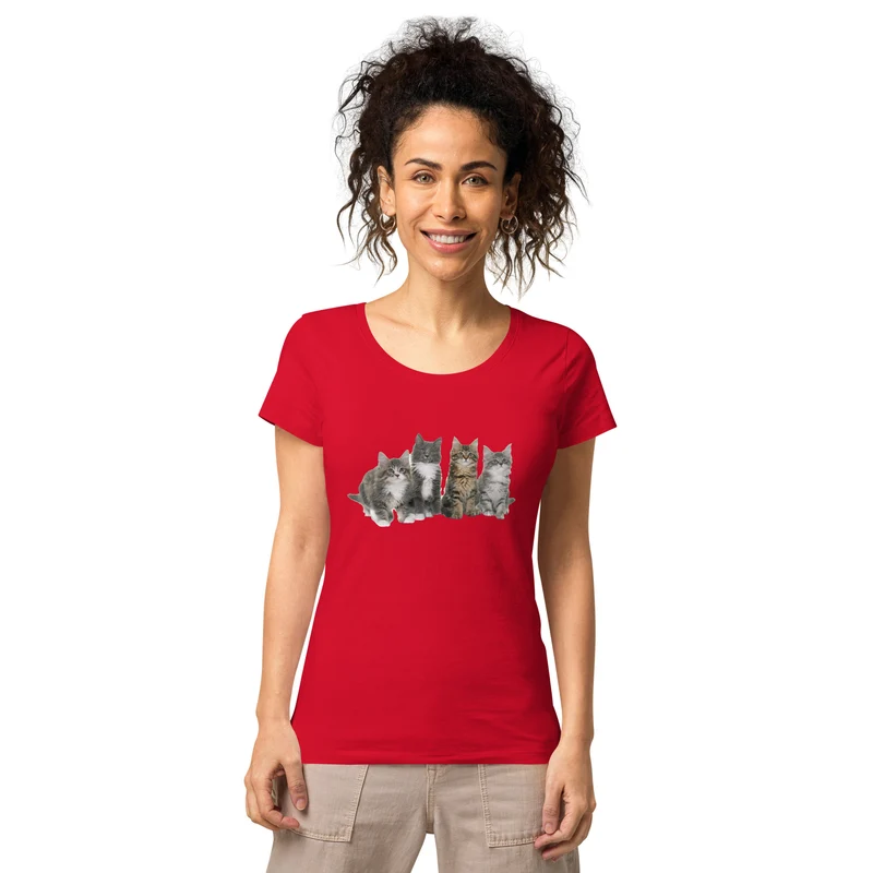 T-shirt éco-responsable femme Famille Maine Coon