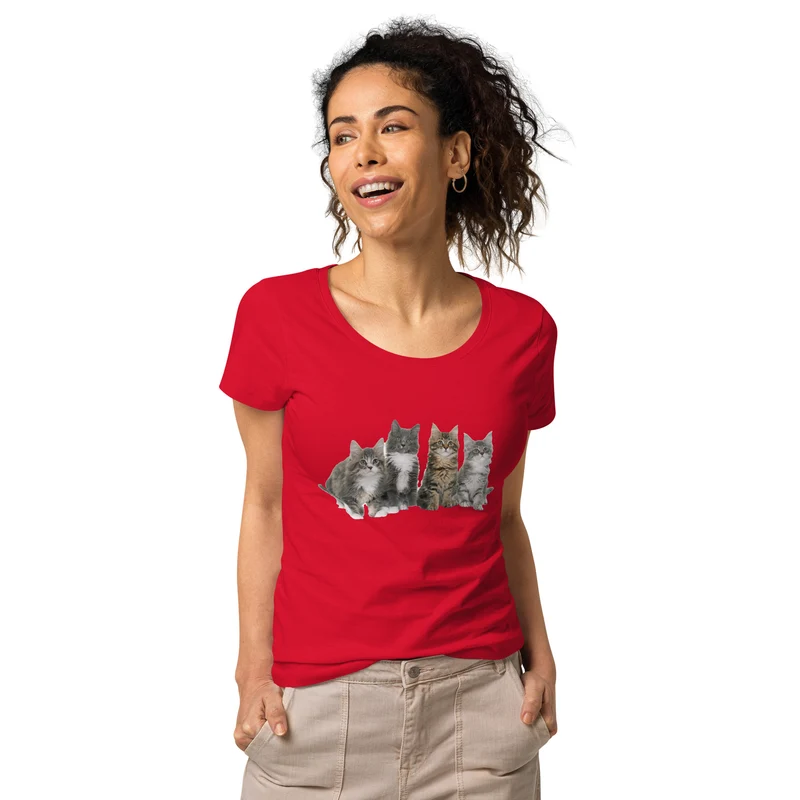 T-shirt éco-responsable femme Famille Maine Coon
