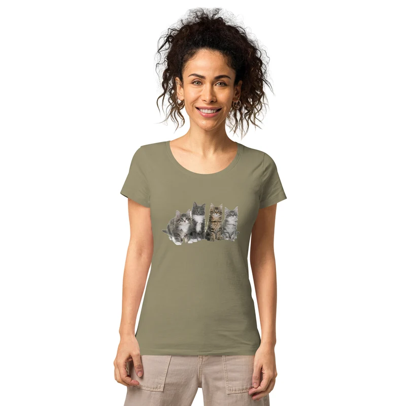 T-shirt éco-responsable femme Famille Maine Coon