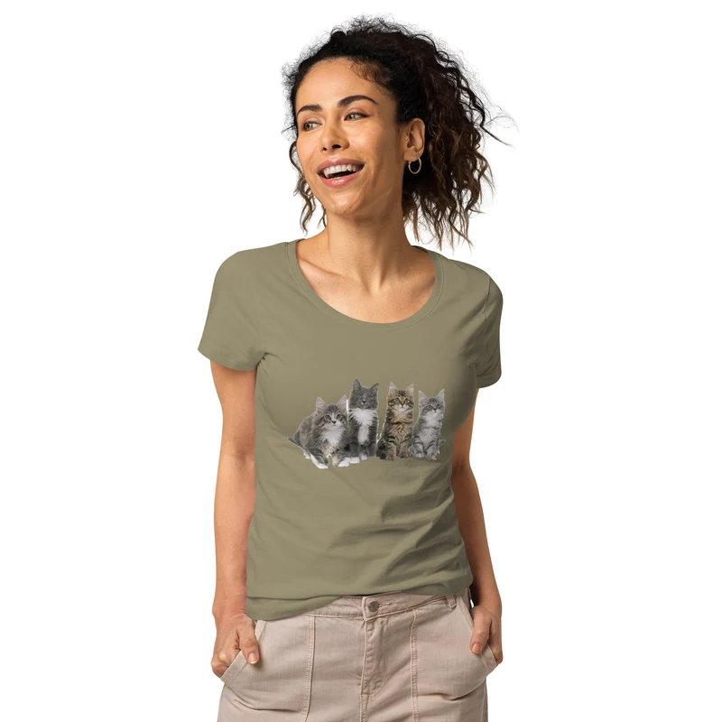 T-shirt éco-responsable femme Famille Maine Coon