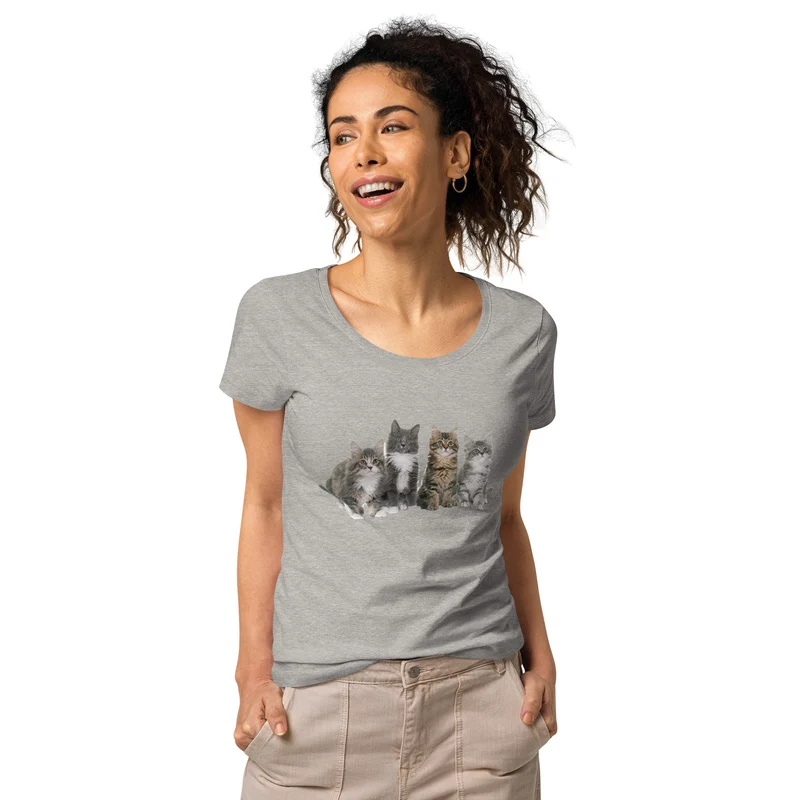T-shirt éco-responsable femme Famille Maine Coon