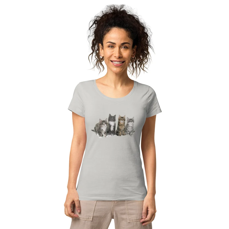 T-shirt éco-responsable femme Famille Maine Coon