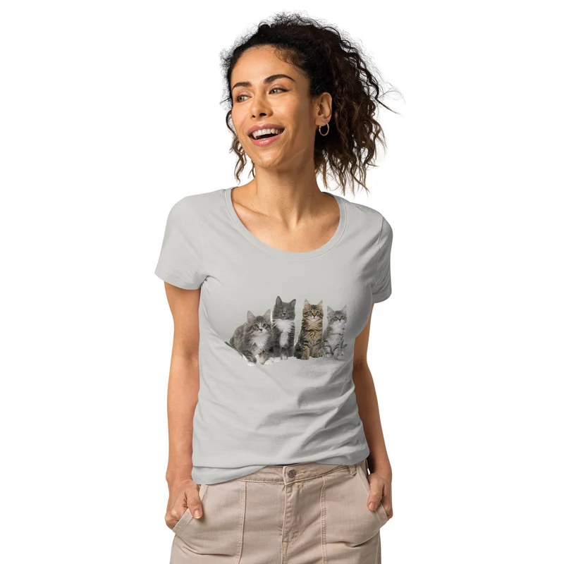 T-shirt éco-responsable femme Famille Maine Coon