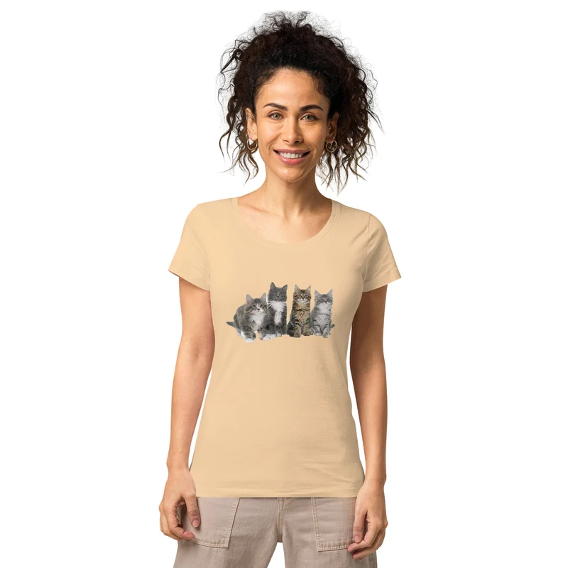 T-shirt éco-responsable femme Famille Maine Coon