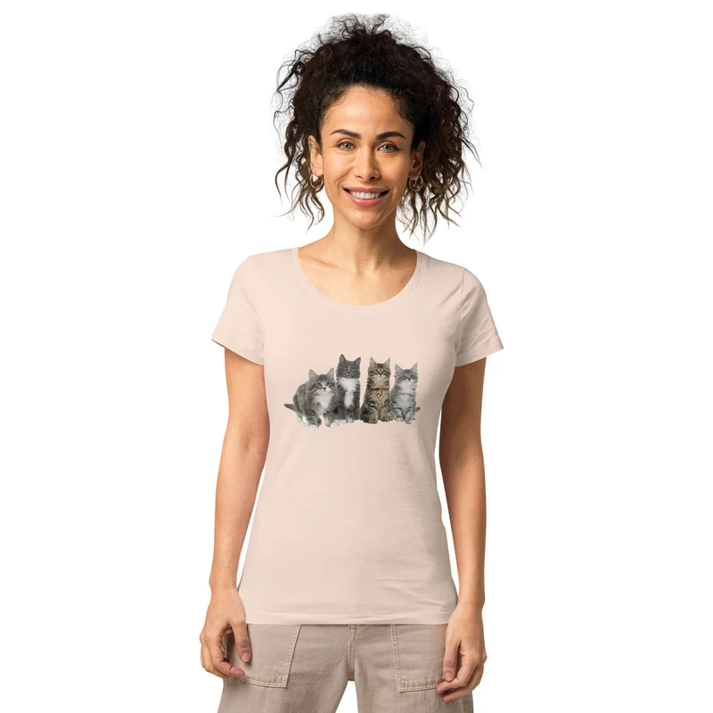 T-shirt éco-responsable femme Famille Maine Coon