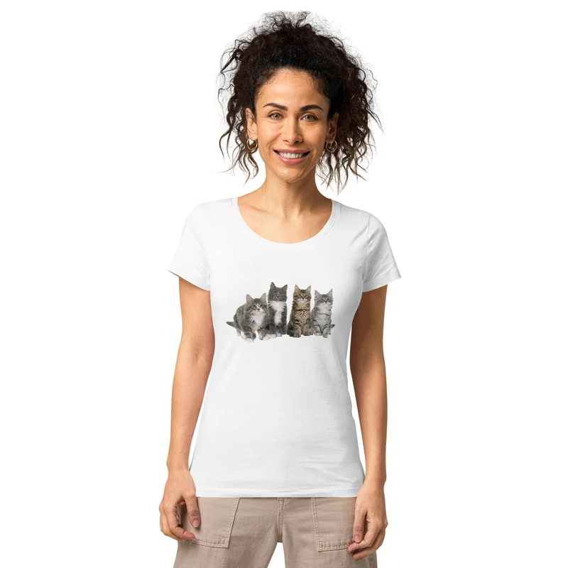T-shirt éco-responsable femme Famille Maine Coon