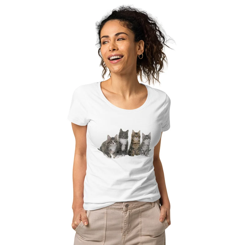 T-shirt éco-responsable femme Famille Maine Coon