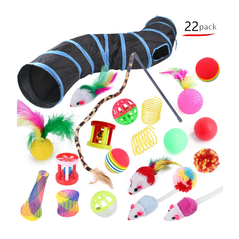 Tunnel + 22 jouets pour chats