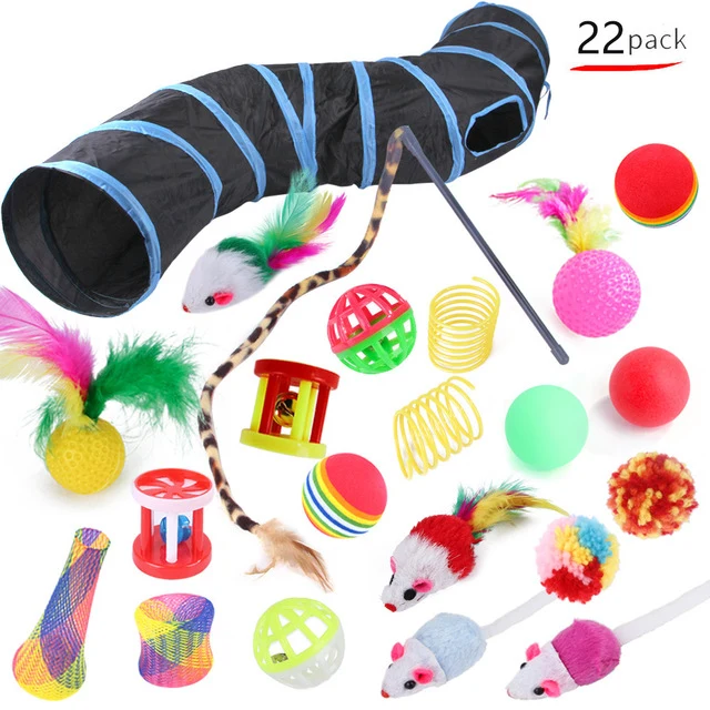 Tunnel + 22 jouets pour chats