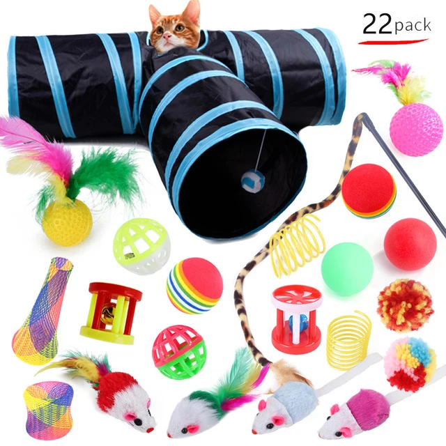 Tunnel + 22 jouets pour chats