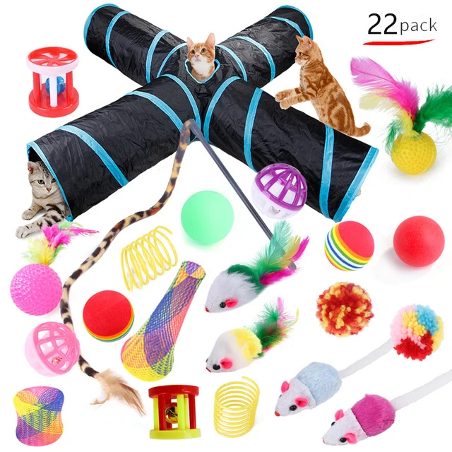 Tunnel + 22 jouets pour chats