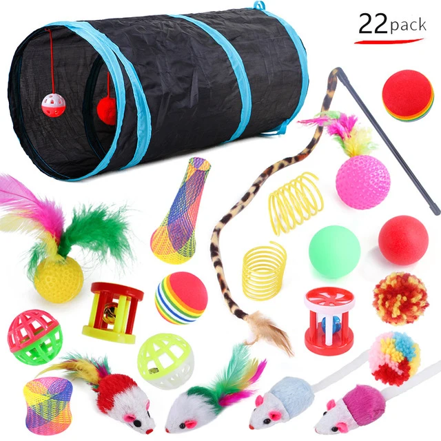 Tunnel + 22 jouets pour chats
