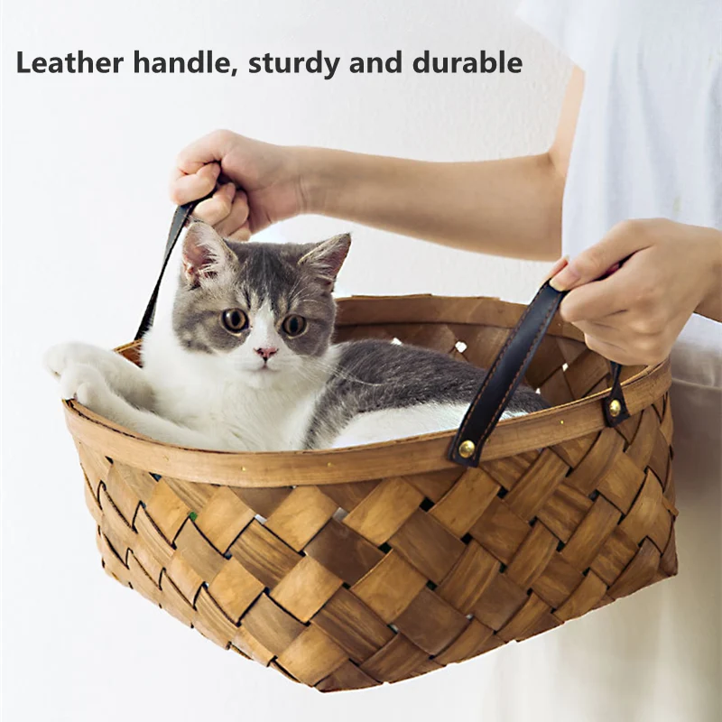Panier en rotin pour chat