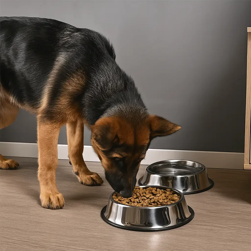 Gamelle en inox anti-dérapante pour chien