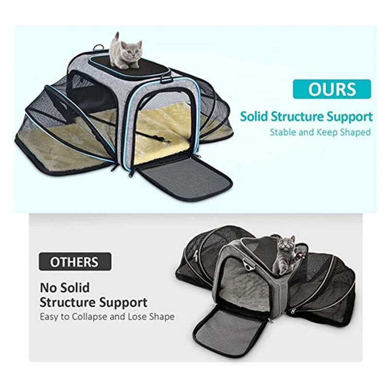 Sac de transport avion extensible pour chat – format cabine