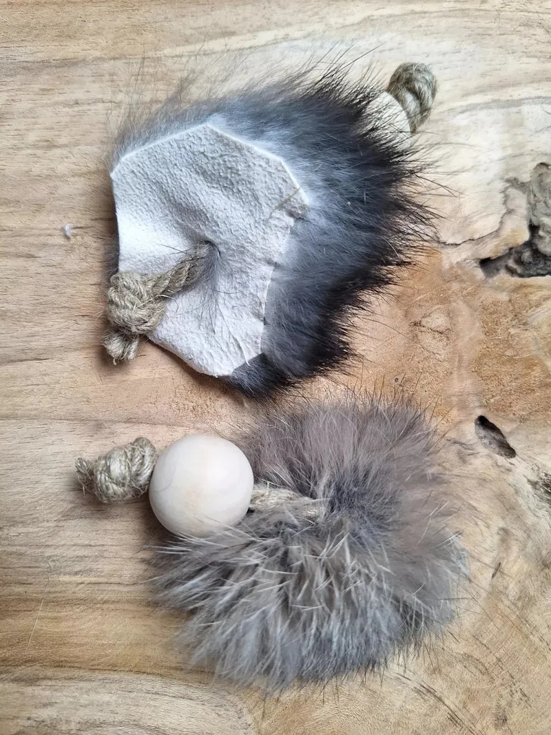 Jouet pour chat Ball Rabbit – Plaisir de chasse naturel