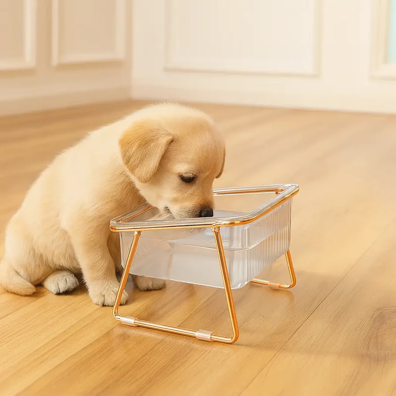 Gamelle surélevé transparente pour chiot